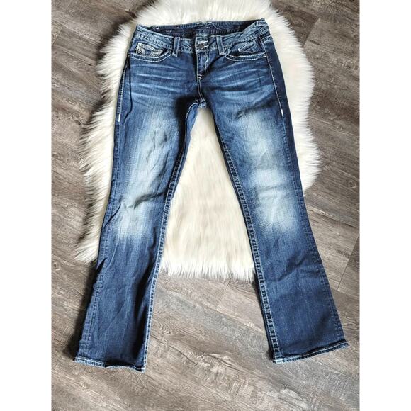 EUC Vigoss White Stitching Faded Slim Boot Jeans - Size 9/10 - Picture 2 of 9